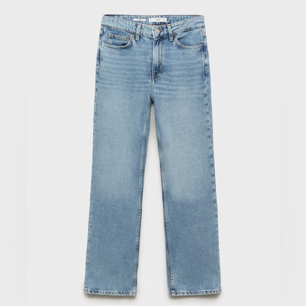 Mango Mid-Rise Straight Leg Jeans